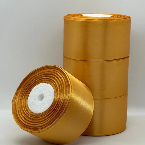 Стрічка атласна 5 см (4*36 ярдів), 157 жовто-оранжевий