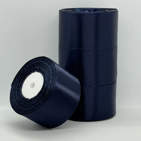 Стрічка атласна 5 см (4*36 ярдів), 154 чорно синій