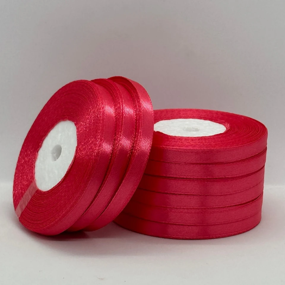 Стрічка атласна 0.6 см (10*36 ярдів), 129 кораловий