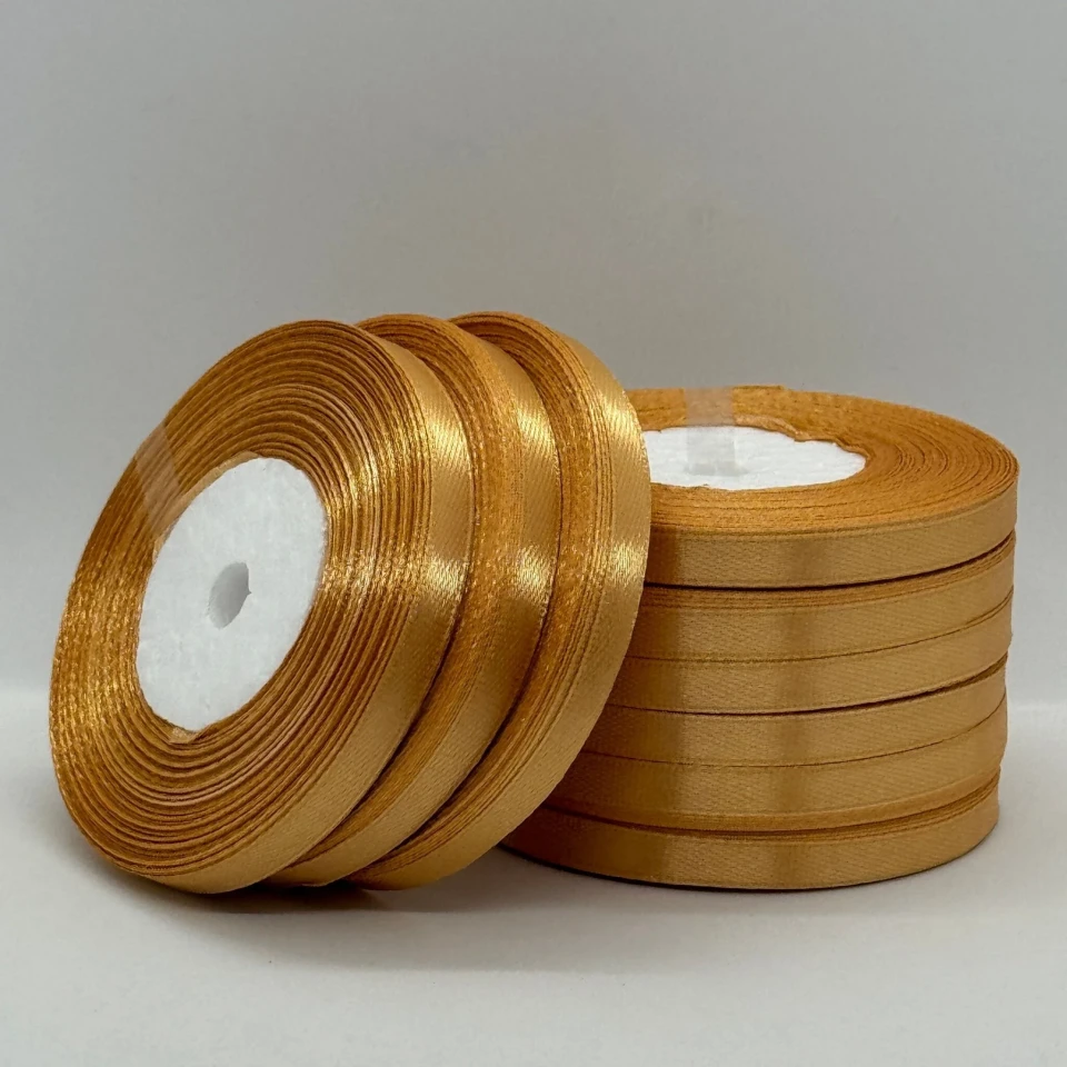 Стрічка атласна 0.6 см (10*36 ярдів), 114 світлий пісок