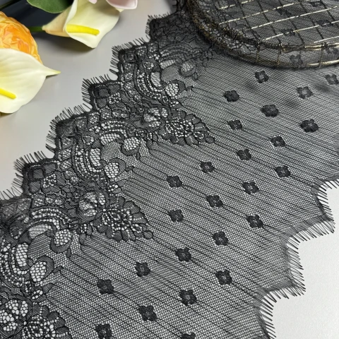 Мереживо французьке J73095 26 см. (10*3 м.), чорний