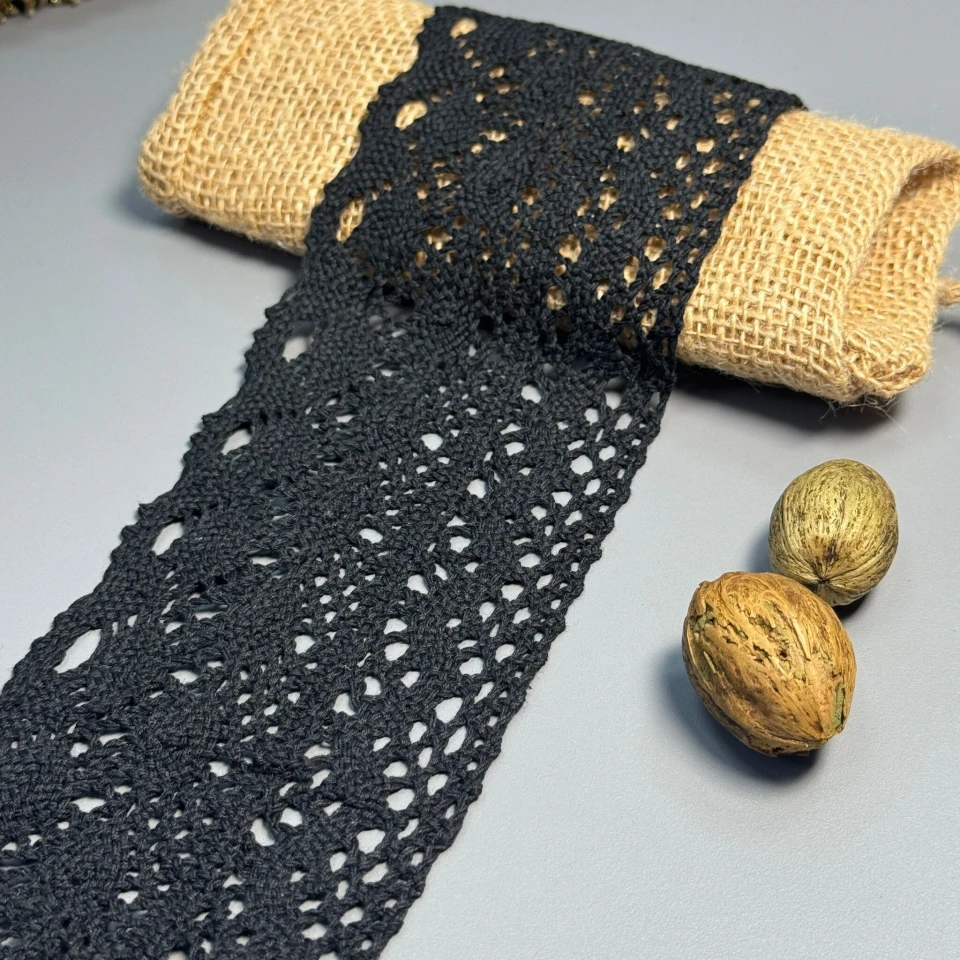 Мереживо макраме 5327 8 см (50 ярдів/45,7 м), чорний