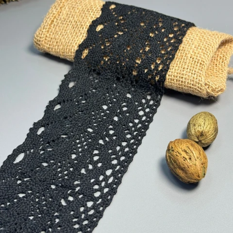 Мереживо макраме 5327 8 см (50 ярдів/45,7 м), чорний