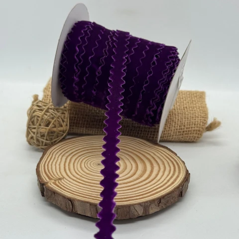 Стрічка вюнчик оксамитовий 1 см (25 ярдів/ 22,75 м.), 58 фіолет