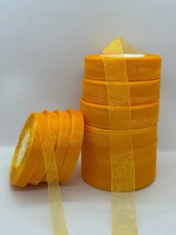 Стрічка органза 1,25 см (10*50 ярдів/45 м.), 1016 жовтий