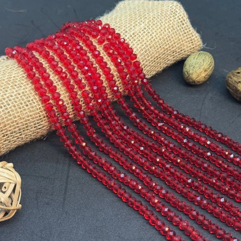 Хрусталь на нитці 6 мм (10*83 шт.), М016 червоний