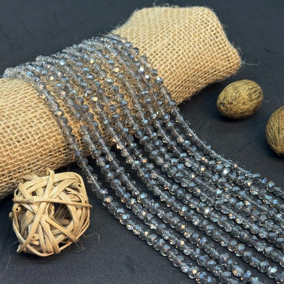 Хрусталь на нитці 6 мм (10*83 шт.), М096 темний зелений