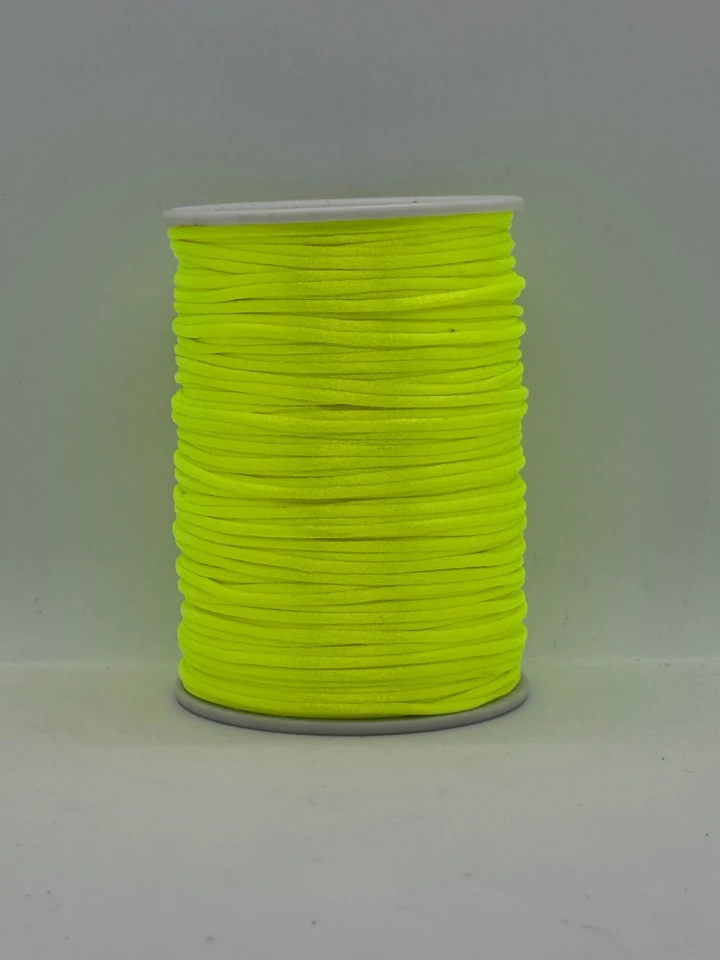 Шнур атласний корсетний 2.3 мм (100 ярдів/91,44 м.), 53 зелений неон