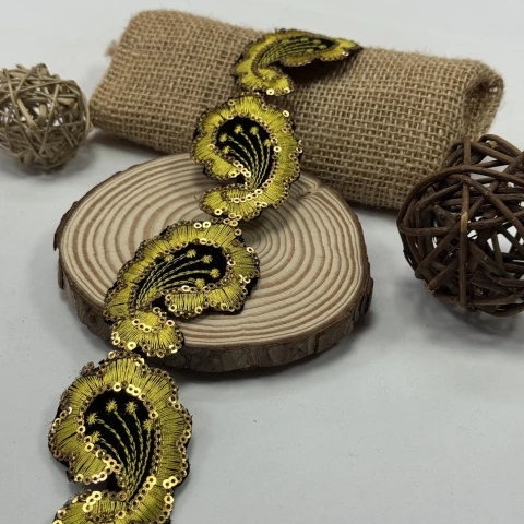 Тасьма клейова люрекс 7107 (4.8 м), жовтий