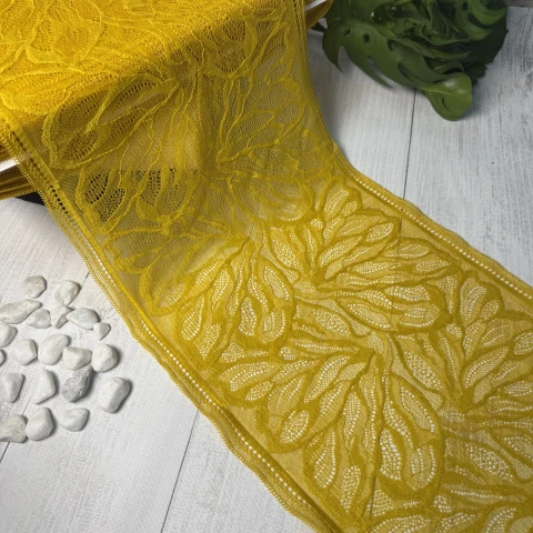 Мереживо стрейч (1111) 21 см (24 м.), жовтий