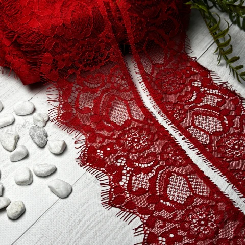 Мереживо французьке J73174  10 см. (20*3 м.), бордовий