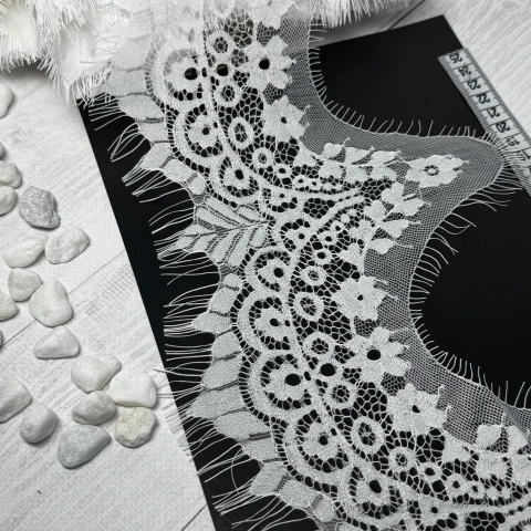 Мереживо французьке 924 см. (10*3)/ 18,5 см., теплий білий