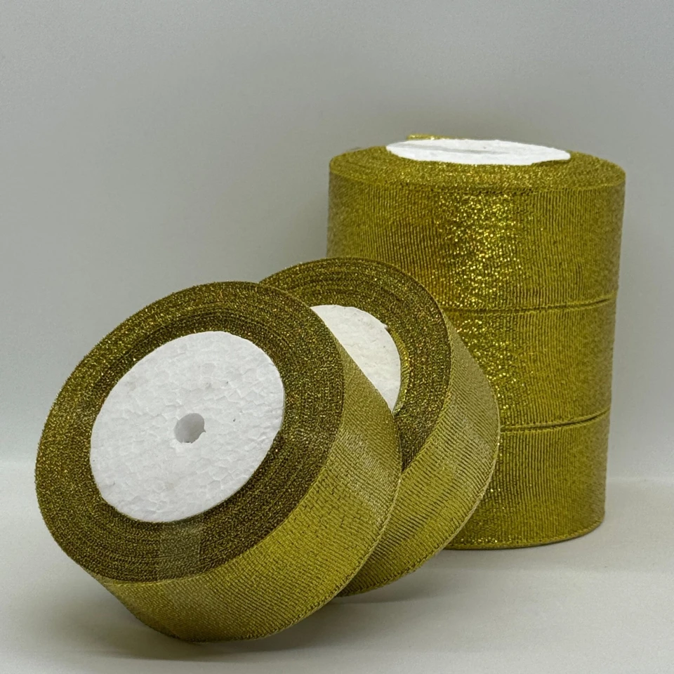 Тасьма парчева 4 см (5*25 ярдів/ 22,75 м.), золото