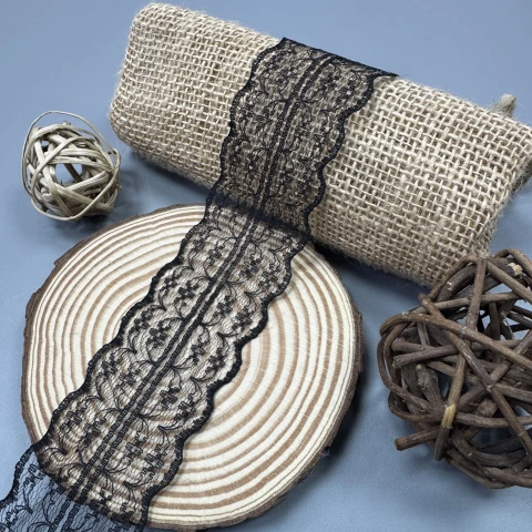 Мереживо не еластичне 133-2 2,8 см.(300 ярдів/273 м.), чорний