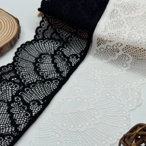 Мереживо стрейч 90036 (256 ярдів), чорний