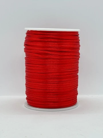 Шнур атласний корсетний 2.3 мм (100 ярдів/91,44 м.), 1 червоний