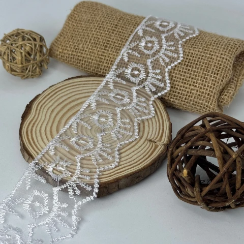 Мереживо органза 2138 6 см.(15 ярдів/13.5 м.), білий