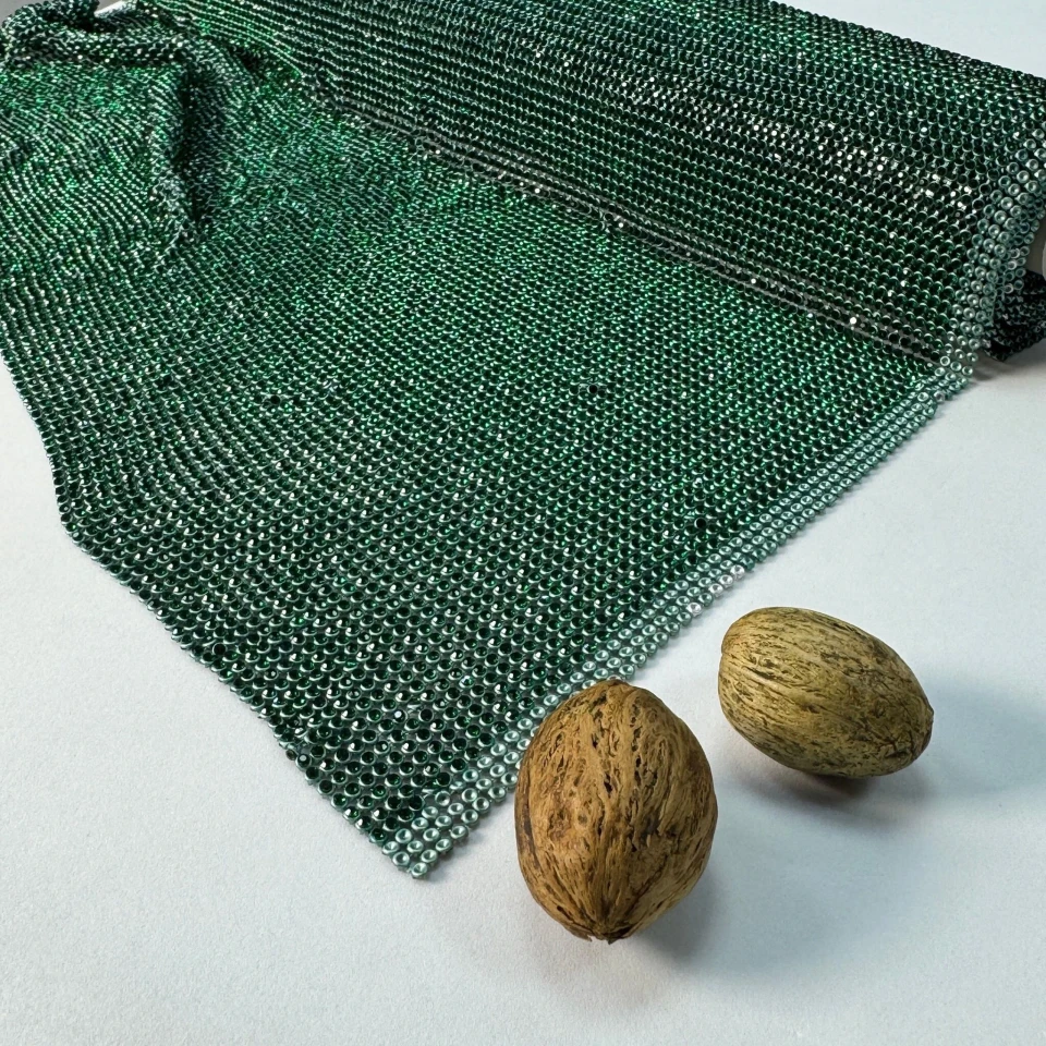 Стрази полотно пришив (36*120 см), зелений GREEN