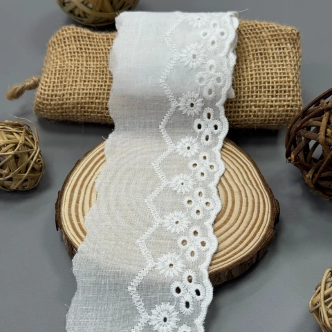 Мереживо прошва 6070 7 см.(32 ярдів/29,26 м.), Білий