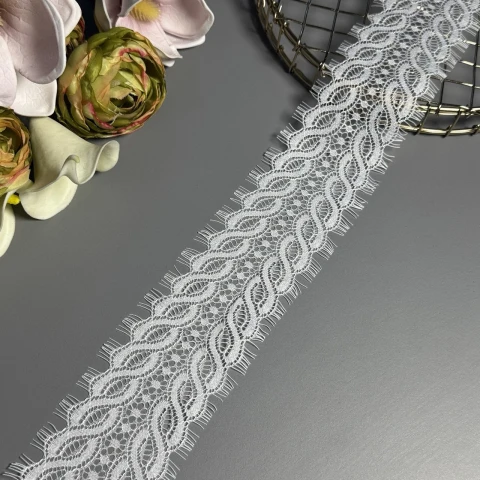 Мереживо французьке J73033 6.5 см. (10*3 м.), теплий білий