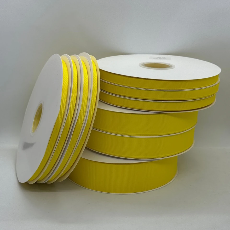 Стрічка репс 3,8 см (8*100 ярдів/91 м.), 1015 жовтий лимон