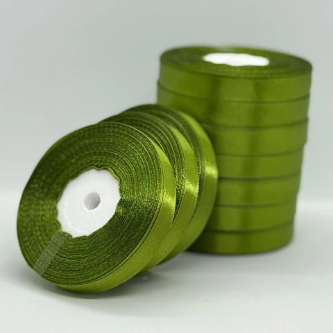 Лента атласная 1.2 см (10*36 ярдов), 108 оливковый