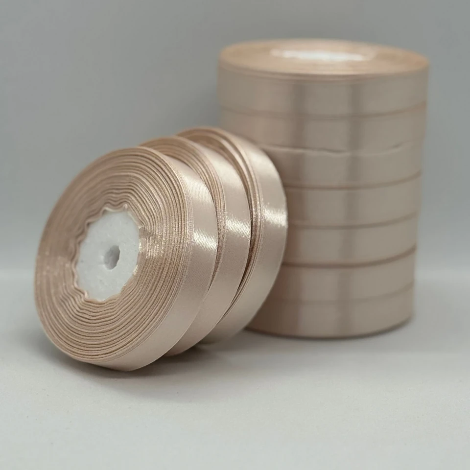 Стрічка атласна 1.2 см (10*36 ярдів), 172 м'який бежевий