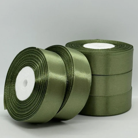 Стрічка атласна 2.5 см (5*36 ярдів), 183 хакі