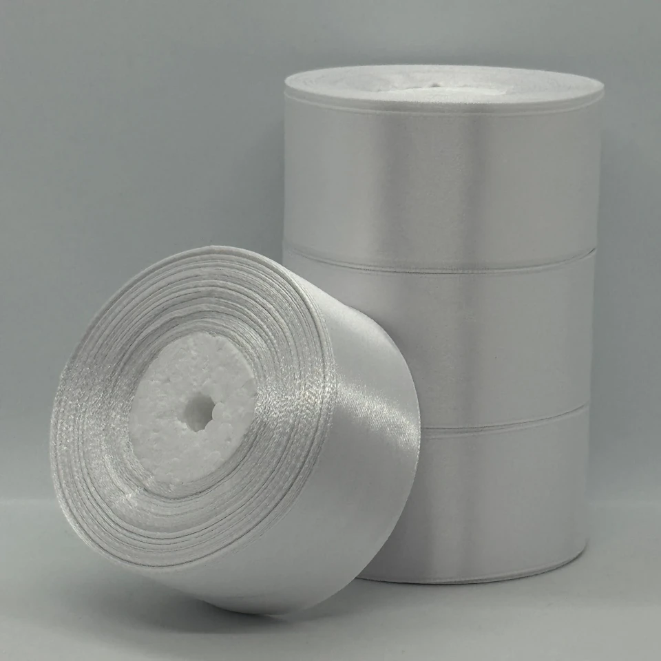 Стрічка атласна 4 см (5*36 ярдів) , 01 білий