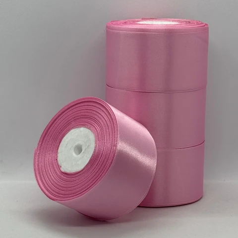 Стрічка атласна 5 см (4*36 ярдів), 94 рожева пудра