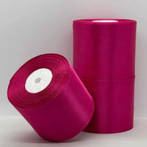 Лента атласная 7.5 см (3*36 ярдов), 27 малина