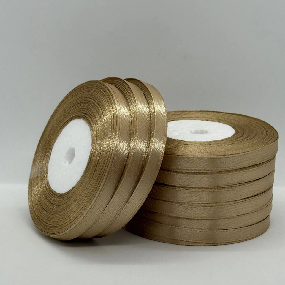 Стрічка атласна 0.6 см (10*36 ярдів), 60 капучіно