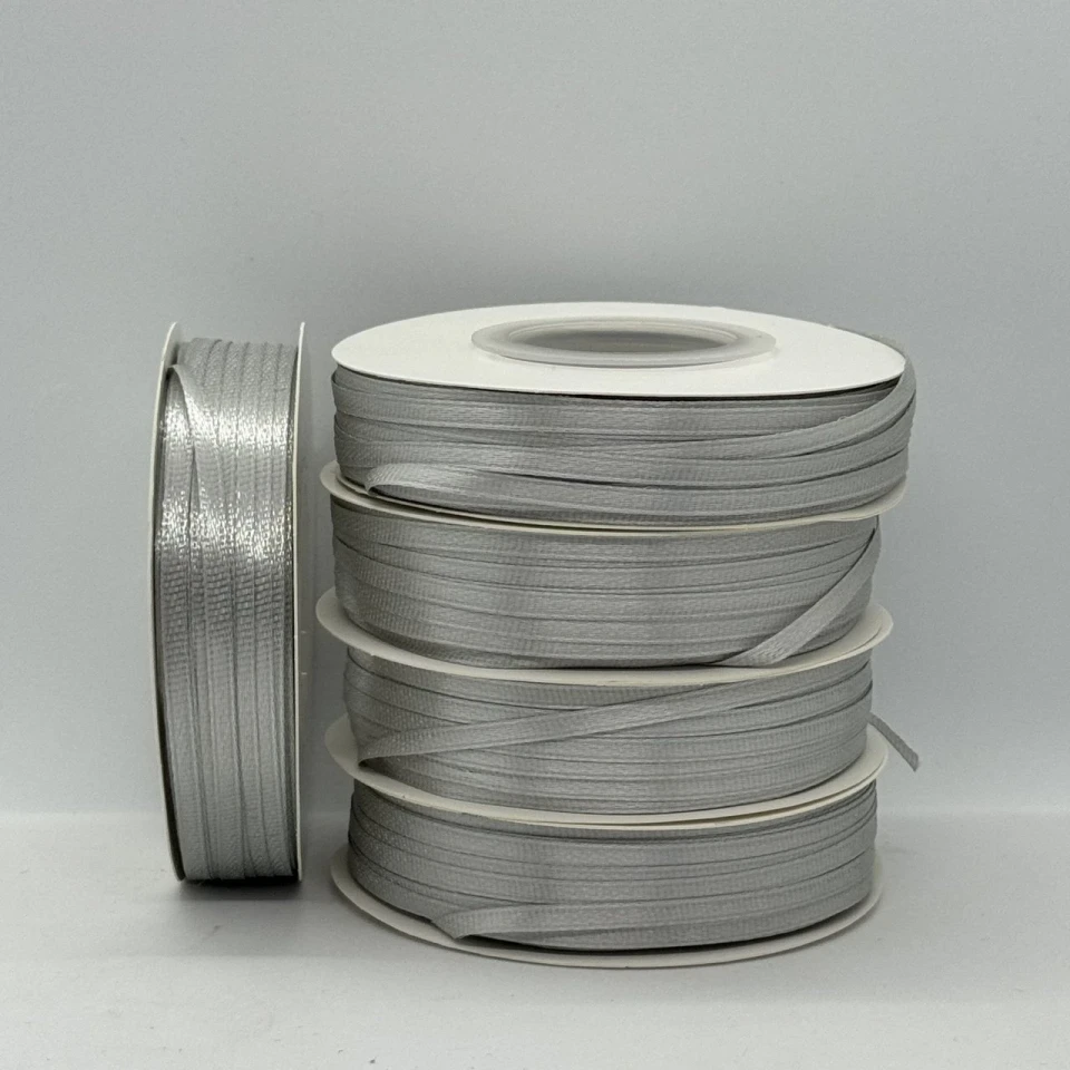 Стрічка атласна 0.3 см (5*100 ярдів), 179 сірий