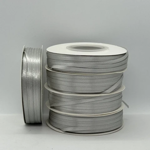 Стрічка атласна 0.3 см (5*100 ярдів), 179 сірий