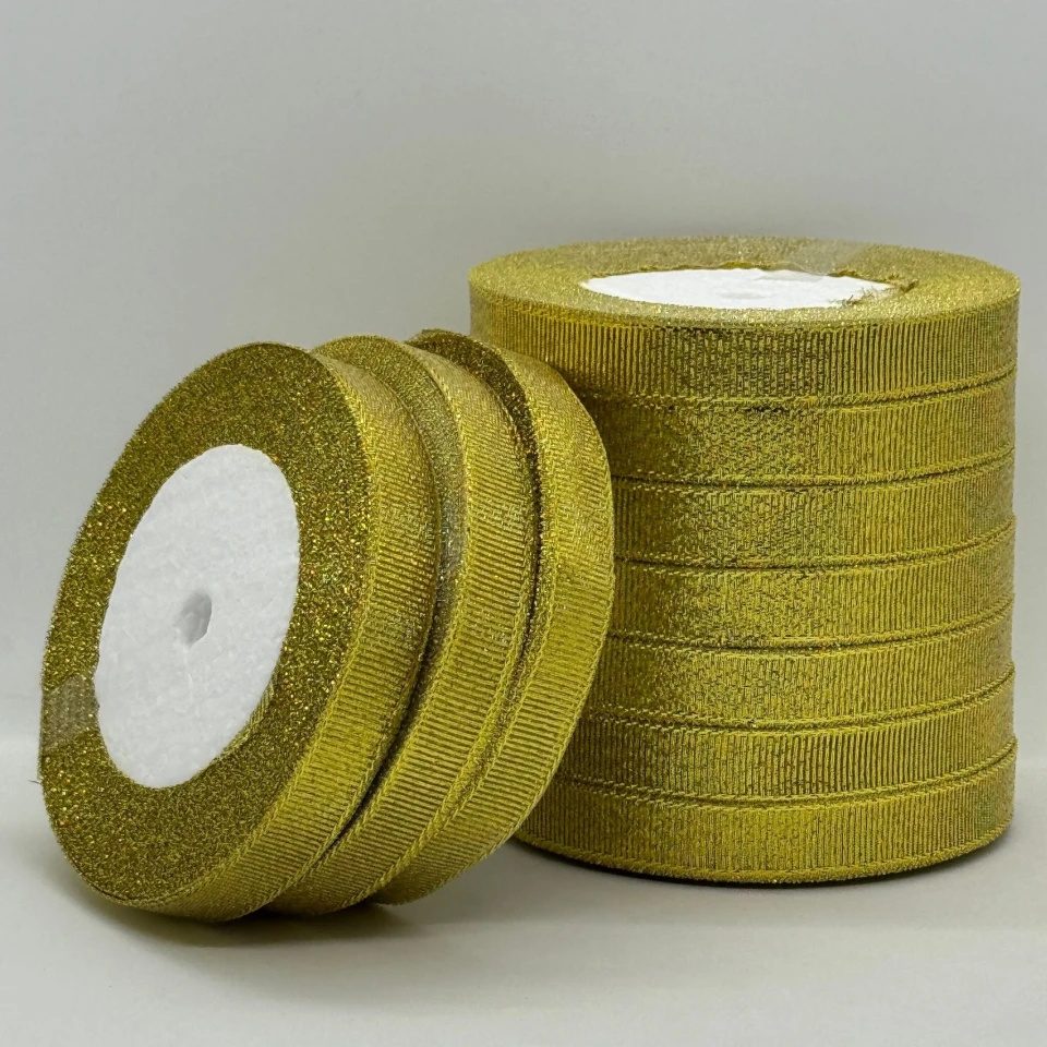Тасьма парчева 1,2 см (10*25 ярдів/22,75 м.), золото