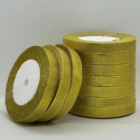 Лента парчовая 1,2 см (10*25 ярдов/22,75 м.), золото