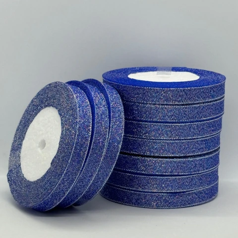 Тасьма парчева 1,2 см (10*25 ярдів/22,75 м.), 121 електрик + срібло