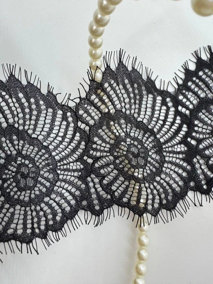 Мереживо французьке J73085 10.5 см. (10*3 м.), чорний