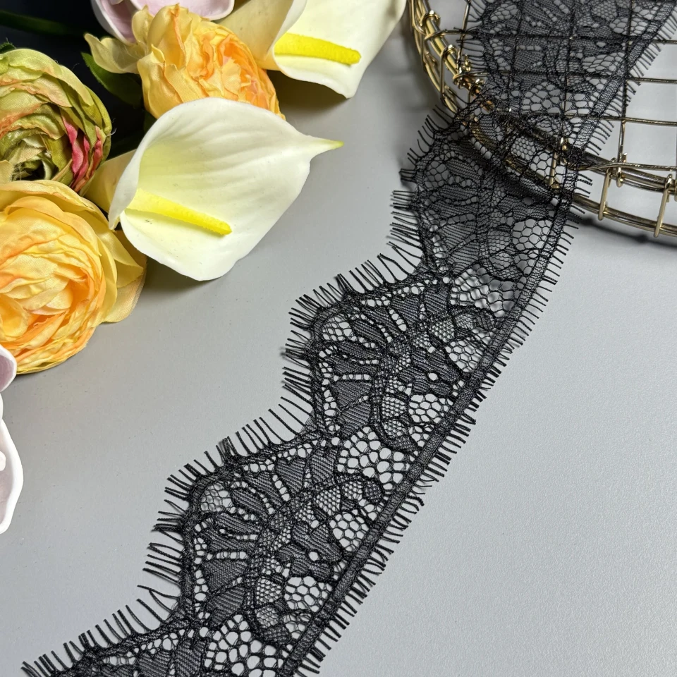 Мереживо французьке J73096 6.5 см. (20*3 м.), чорний