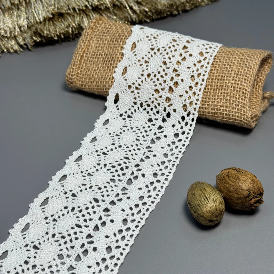 Мереживо макраме 7930 7,5 см.(50 ярдів/45,7 м), молочний