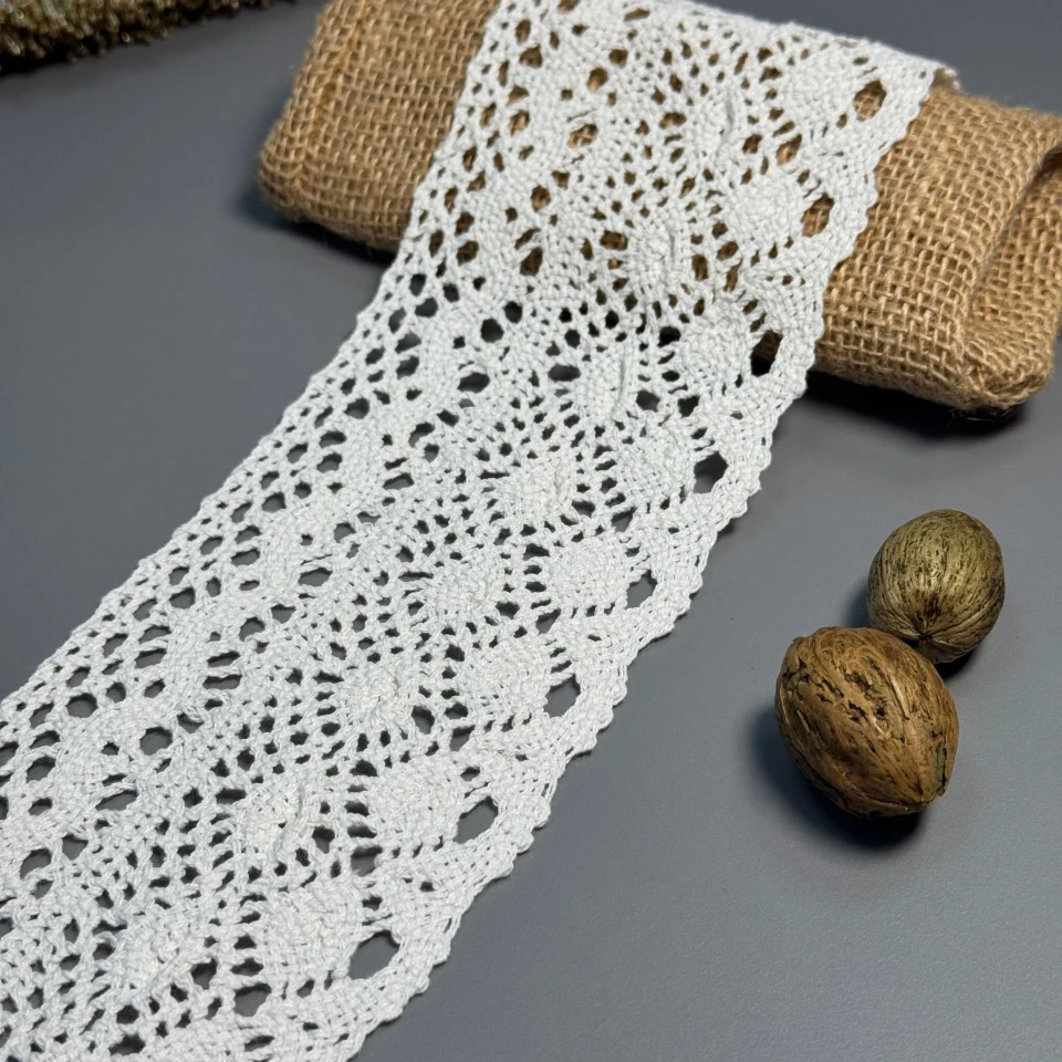 Мереживо макраме 5327 8 см (50 ярдів/45,7 м), молочний