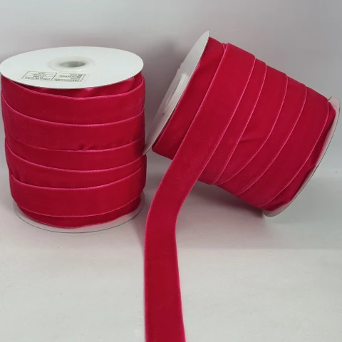 Стрічка оксамит 2 см (25 ярдів/22,75 м.), 30  світлий малиновий