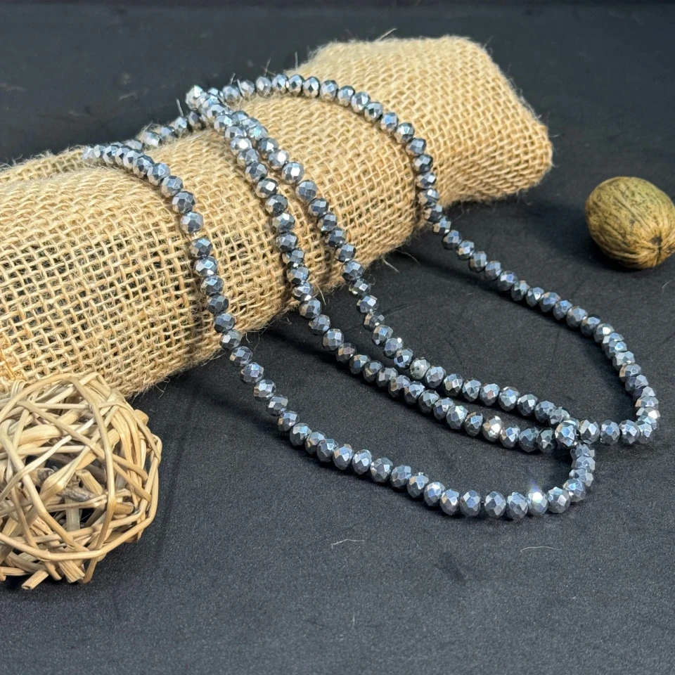 Хрусталь на нитці 6 мм (10*83 шт.), М112 гематит