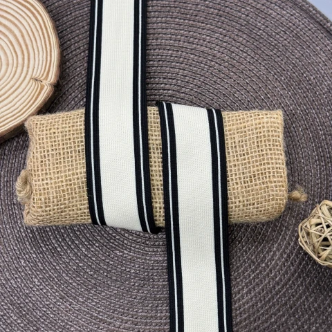 Лампас трикотажний D#5-1 4 см (50 м), молочний