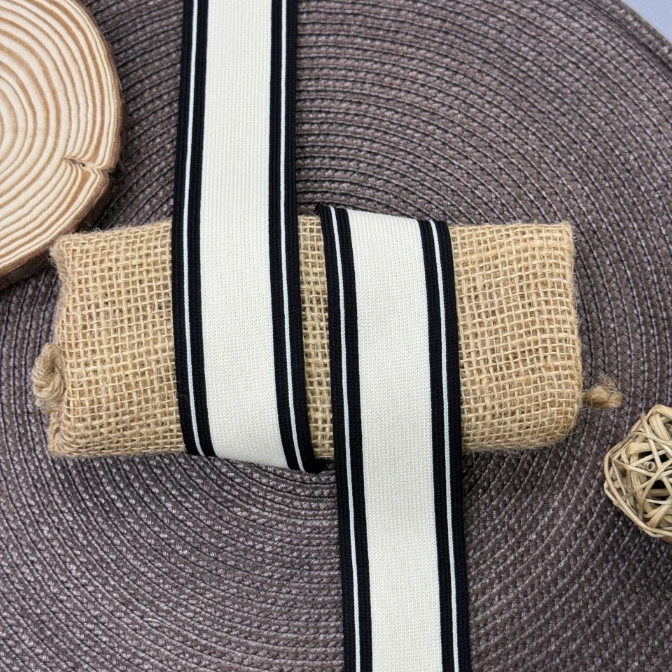 Лампас трикотажний D#5-1 4 см (50 м), молочний