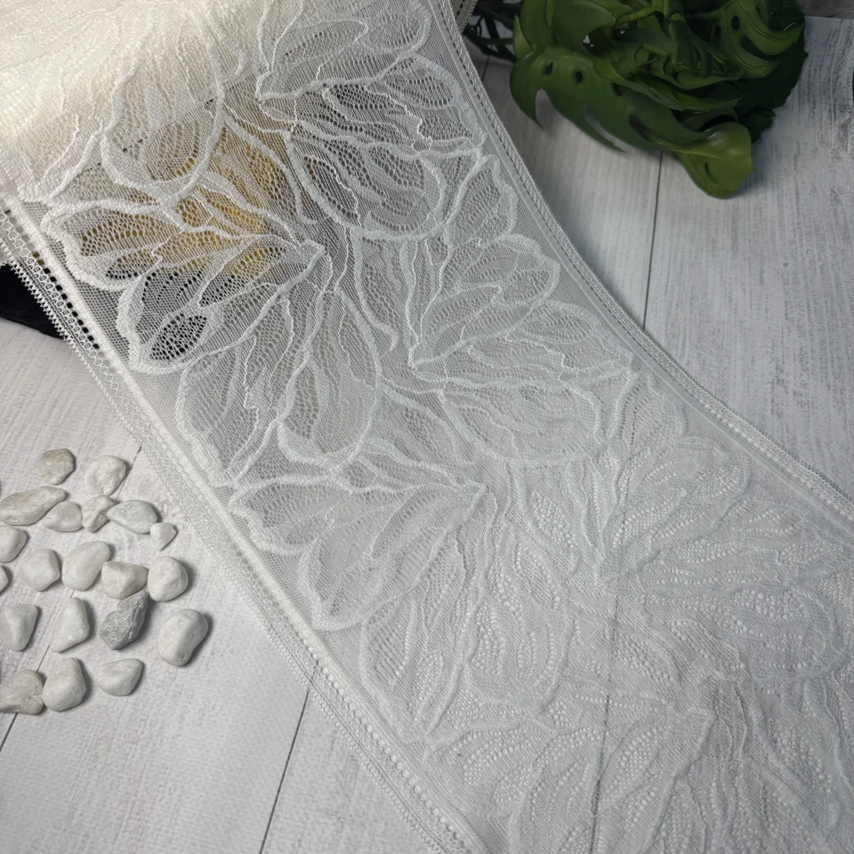 Мереживо стрейч (1111) 21 см (24 м.), білий