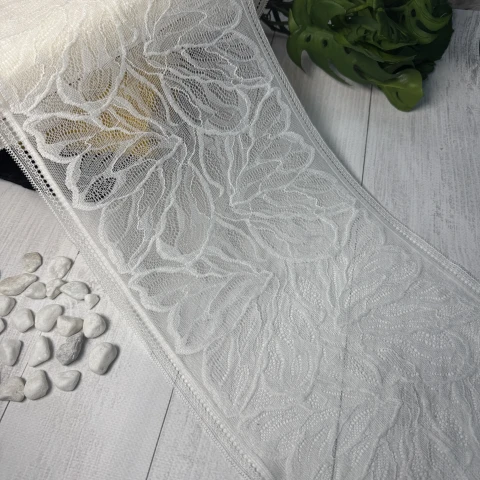 Мереживо стрейч (1111) 21 см (24 м.), білий