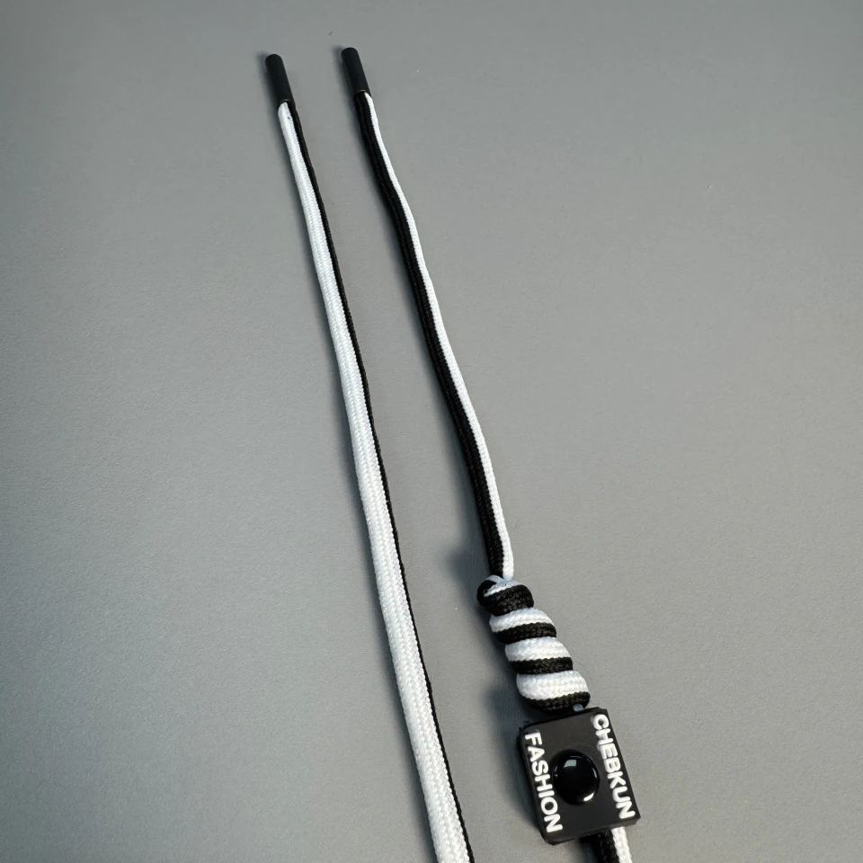 Шнурок в штани CHEBKUN (140 см), чорний+білий