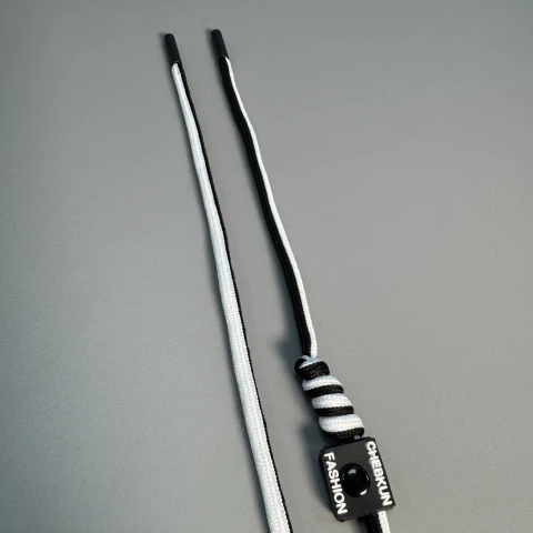 Шнурок в штани CHEBKUN (140 см), чорний+білий