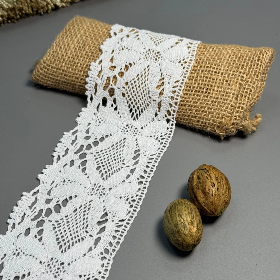 Мереживо макраме 12-3 7 см.(100 ярдів/91,4 м.), білий